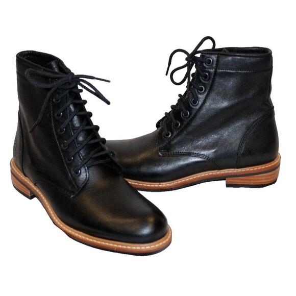 Nisolo All Weather Amalia Boots Womens SZ 7‎ Leather Lace Up Black - Picture 5 of 8